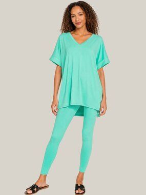 NWT Zenana Mint Brushed Microfiber Lounge Set Size Small